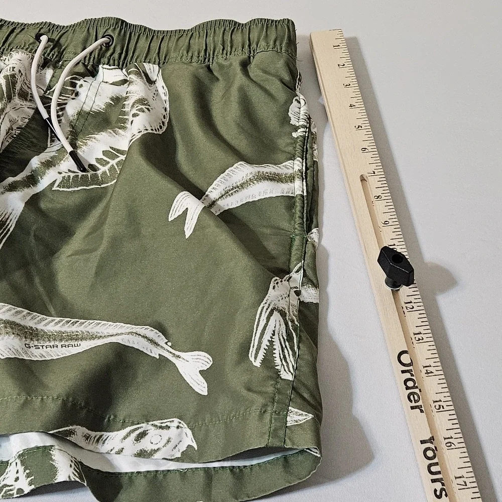 G Star Raw Swim Trunks Mens Size L Dirik Artwork Piranha Shorts Surf Board